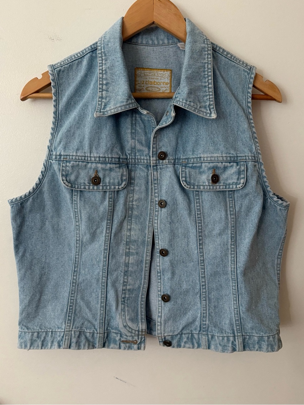 Vintage Liz Claiborne Denim Vest Size Medium